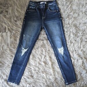 KanCan Dark Blue Distressed Skinny Jeans